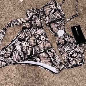 Snakeskin bikini two piece size small